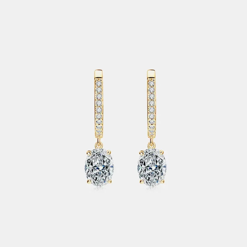 3 Carat Moissanite 925 Sterling Silver Earrings by Partner Label