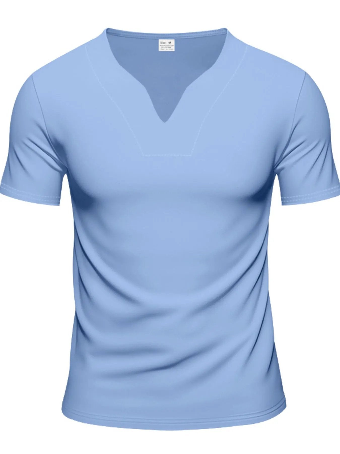 Men's Full Size Casual V-Neck Short Sleeve T-Shirt Plus Size by Trendsi