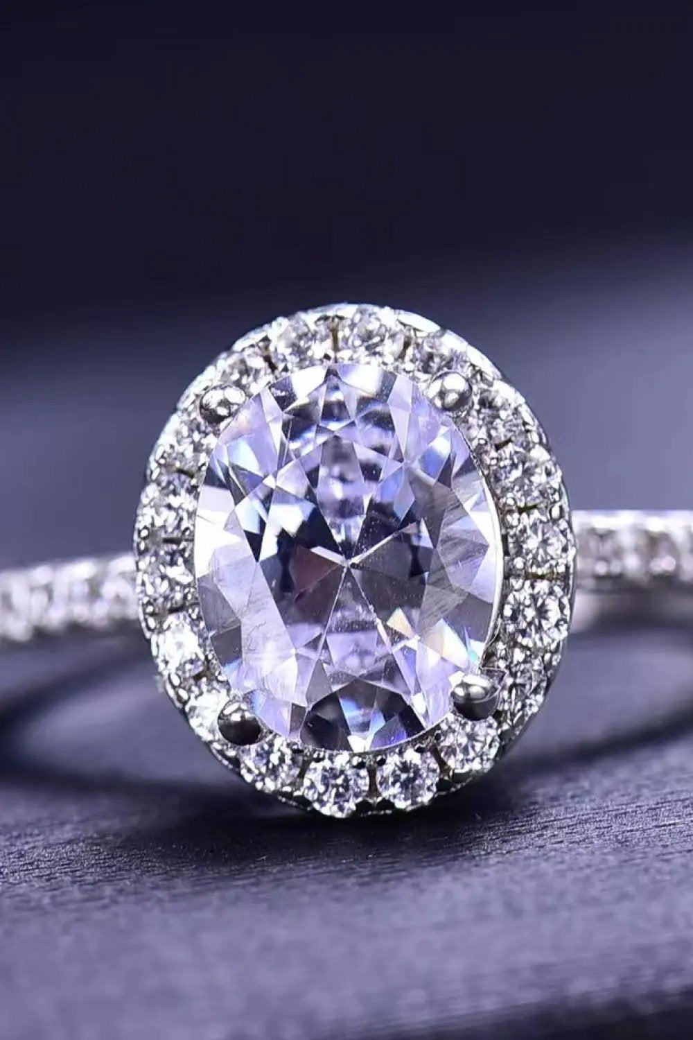 2 Carat Moissanite Platinum-Plated Ring by Partner Label