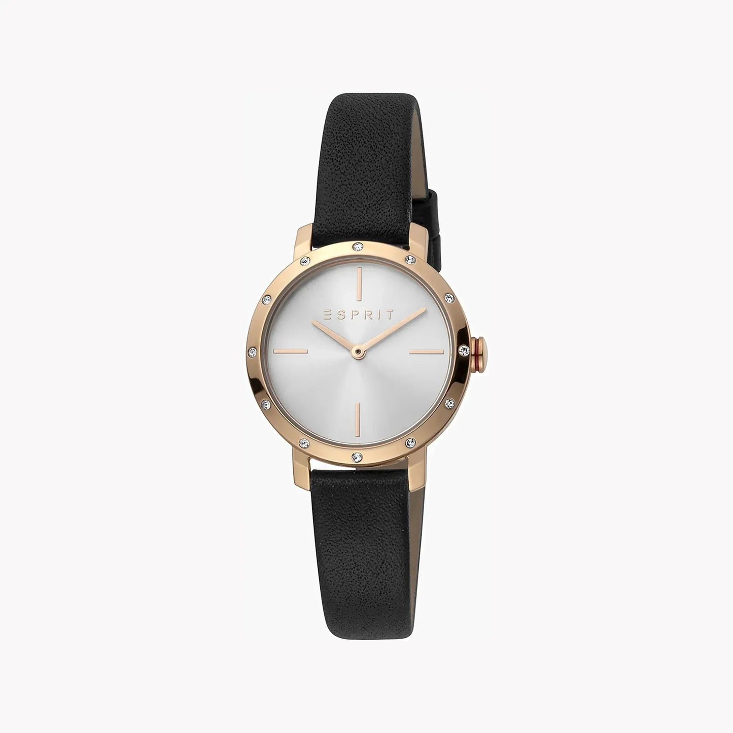 Esprit Women's Black Leather Watch, Silver Dial | Es1l050m0025 by ESPRIT