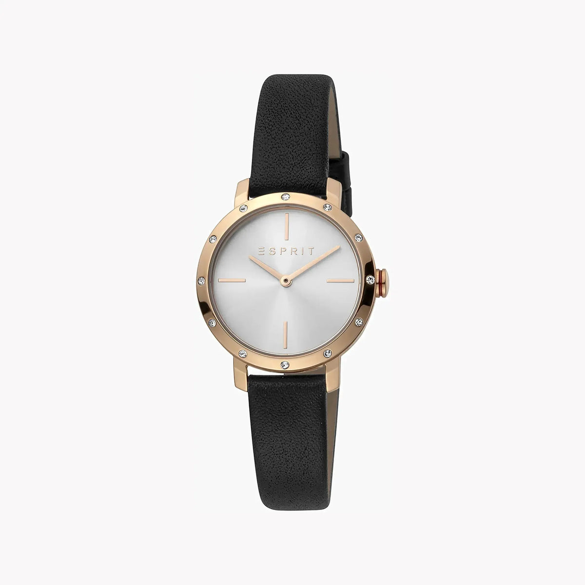 Esprit Women's Black Leather Watch, Silver Dial | Es1l050m0025 by ESPRIT