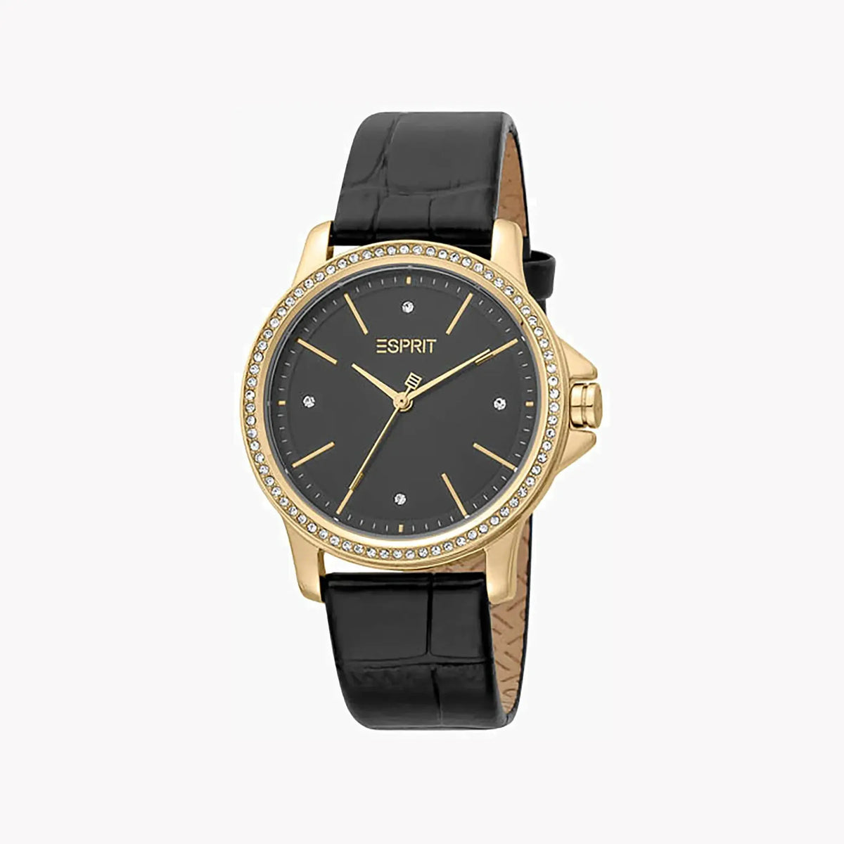 Esprit Women's Black Leather Watch, Black Dial | Es1l185m0065 by ESPRIT