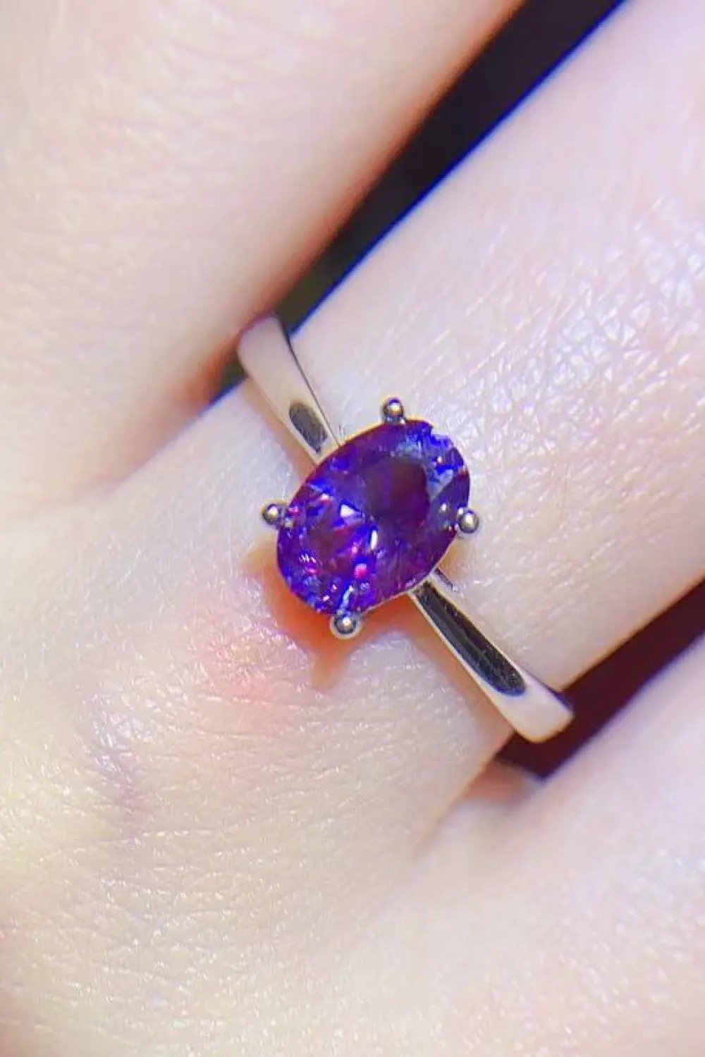 1 Carat Moissanite 4-Prong Solitaire Ring by Partner Label