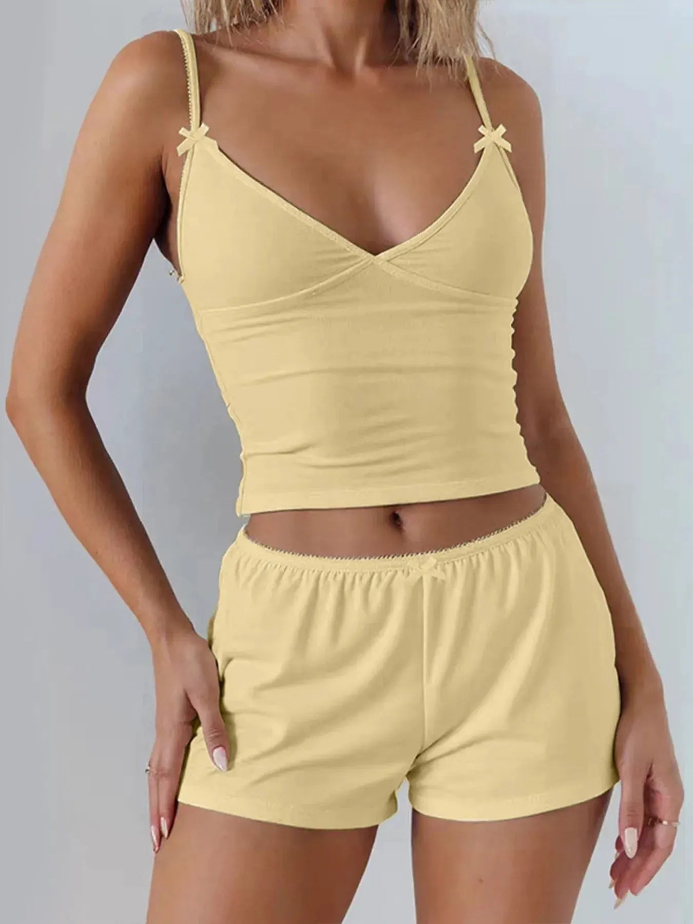 V-Neck Cami and Shorts Set by Partner Label