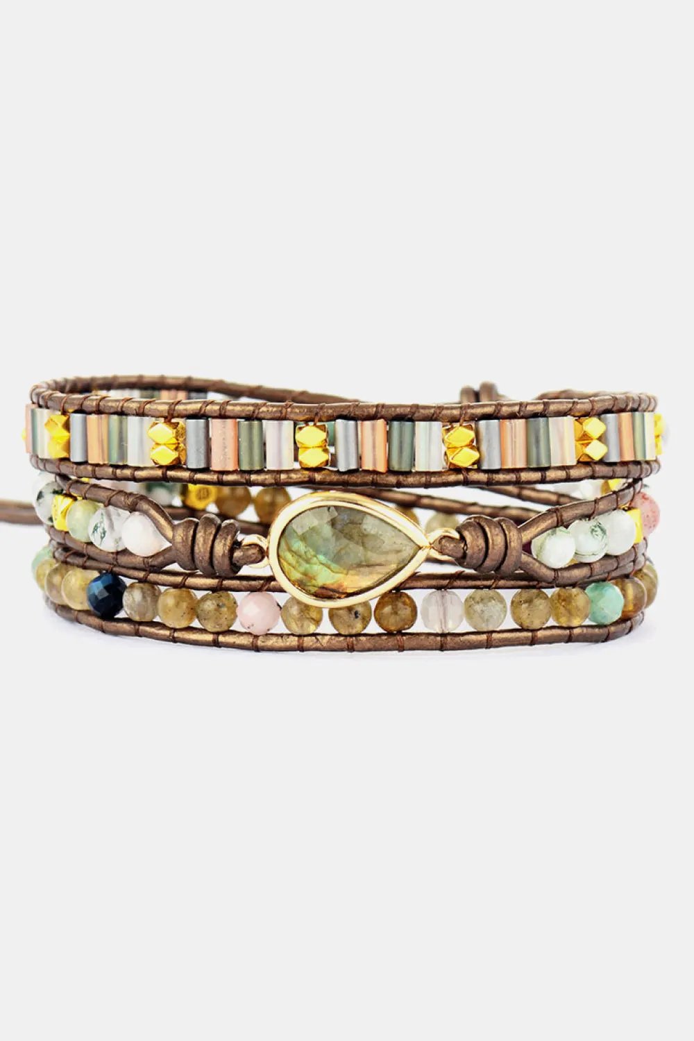 Handmade Triple Layer Beaded Bracelet by Partner Label