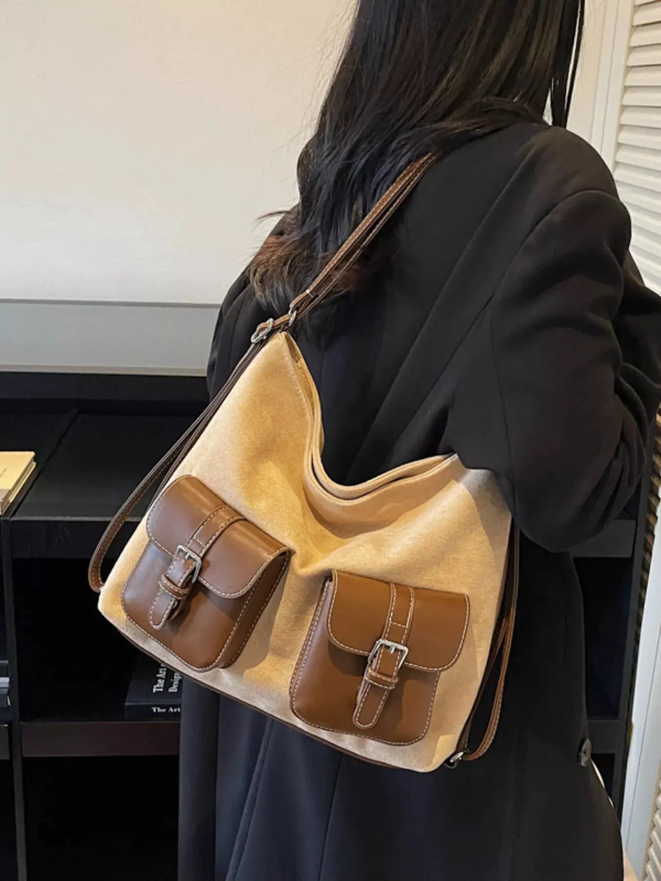 Buckle Pocket Shoulder Handbag by Partner Label
