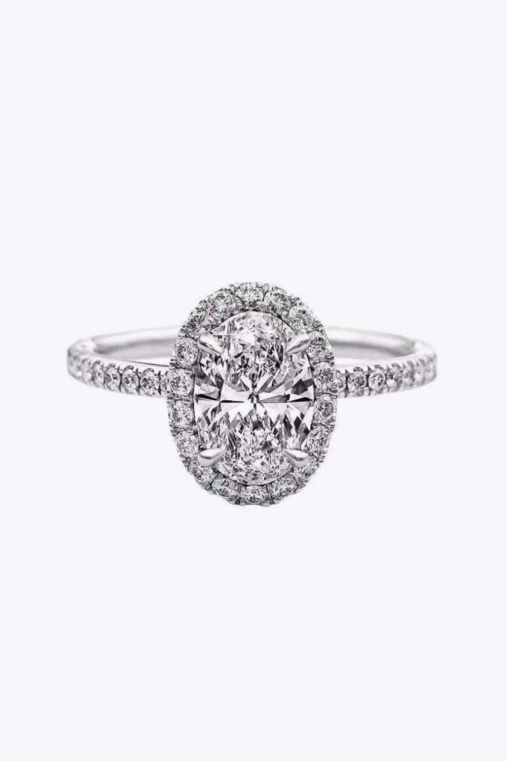2 Carat Moissanite Platinum-Plated Ring by Partner Label