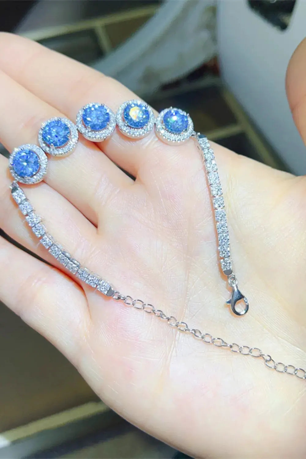 5 Carat Moissanite 925 Sterling Silver Bracelet by Partner Label