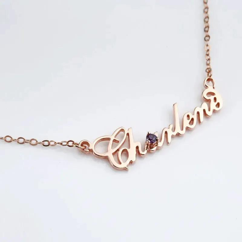Full Silver Diamond Name Necklace by Maiden-Art