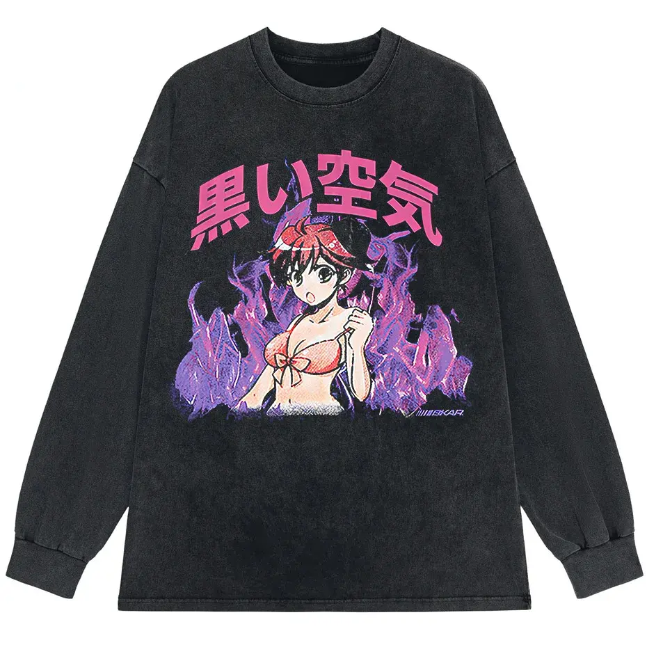 Japanese Anime Girl Oversized Streetwear T-Shirt by Vimost Shop