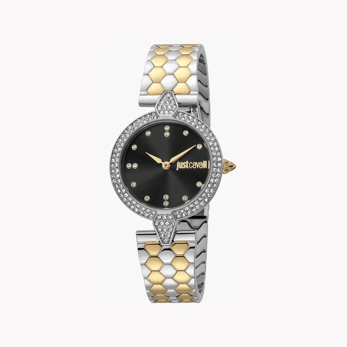Just Cavalli Women's Silver & Gold Watch, Black Dial | Jc1l159m0095 by JUST CAVALLI