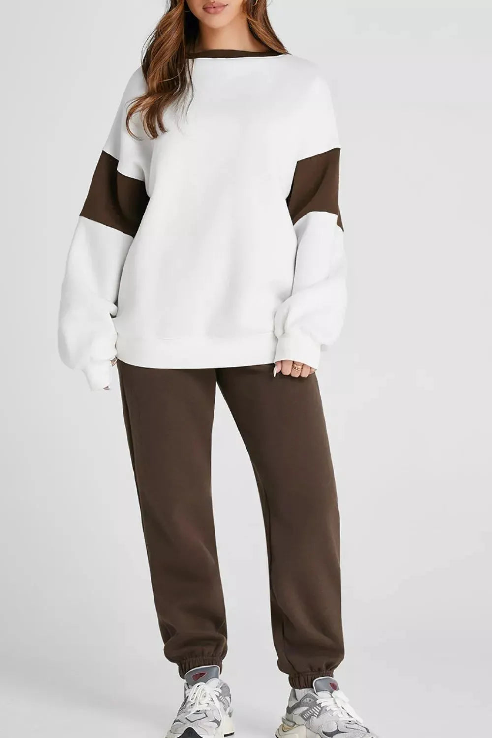 Drop Shoulder Loose Sweatshirt and Joggers Active Set | Partner Labels Selection by Partner Label