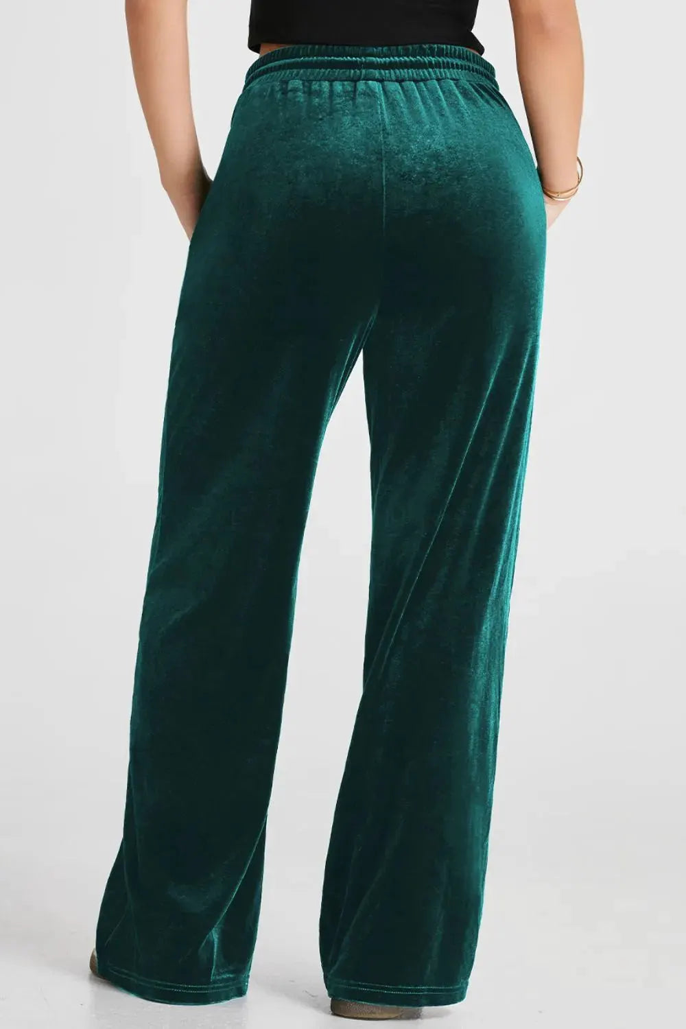 Drawstring Waist Wide Leg Active Pants by Partner Label