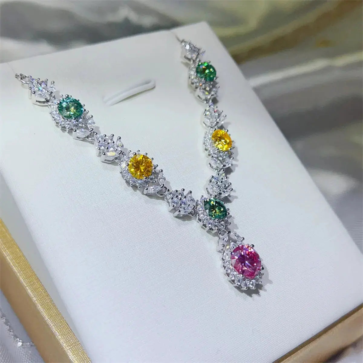 3.5 Carat Moissanite 925 Sterling Silver Necklace by Partner Labels