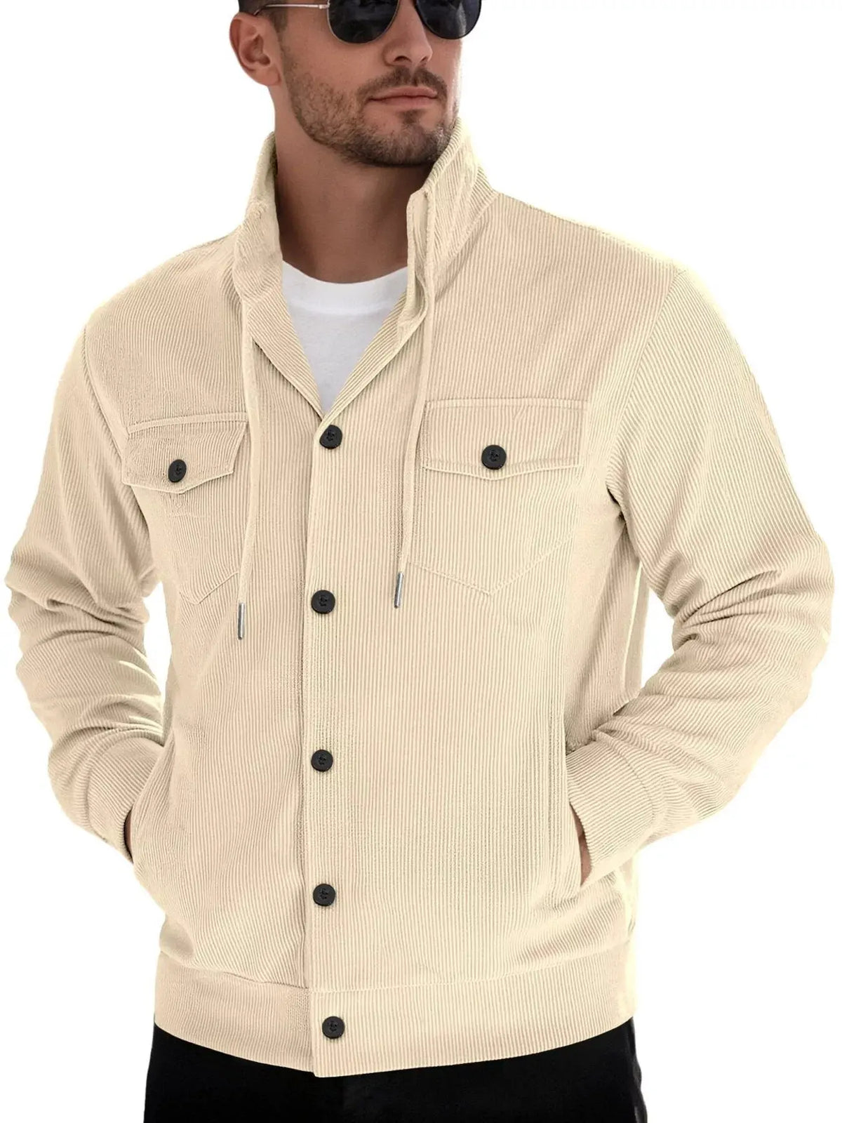 Men's Full Size Casual Corduroy Button-Down Jacket Plus Size by Partner Label
