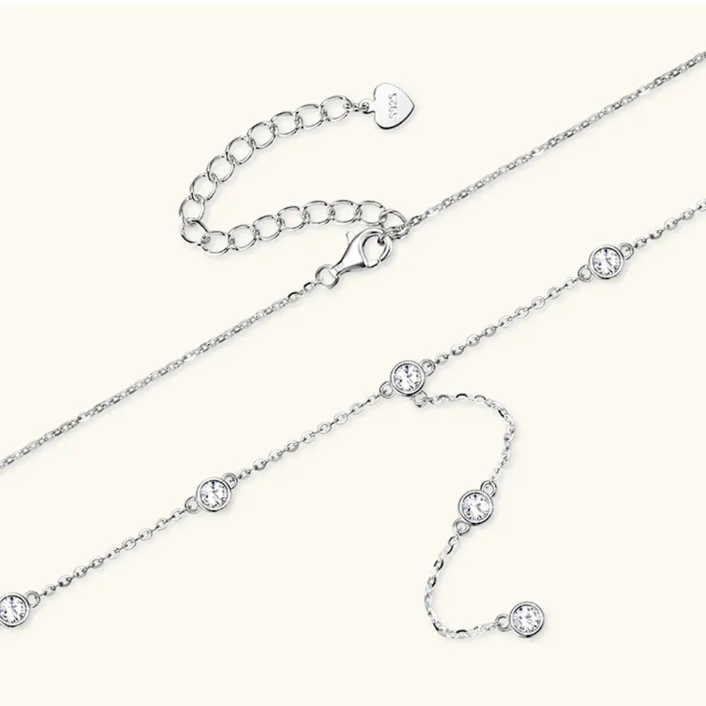 1.1 Carat Moissanite 925 Sterling Silver Necklace by Partner Labels