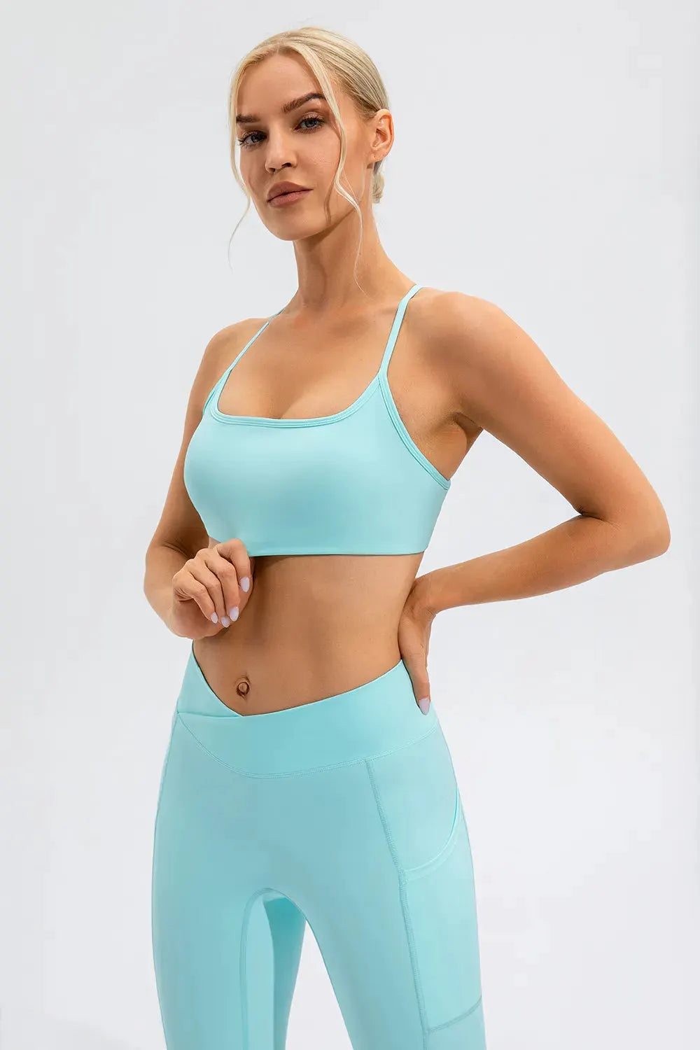 Crisscross Spaghetti Strap Active Cami by Partner Label