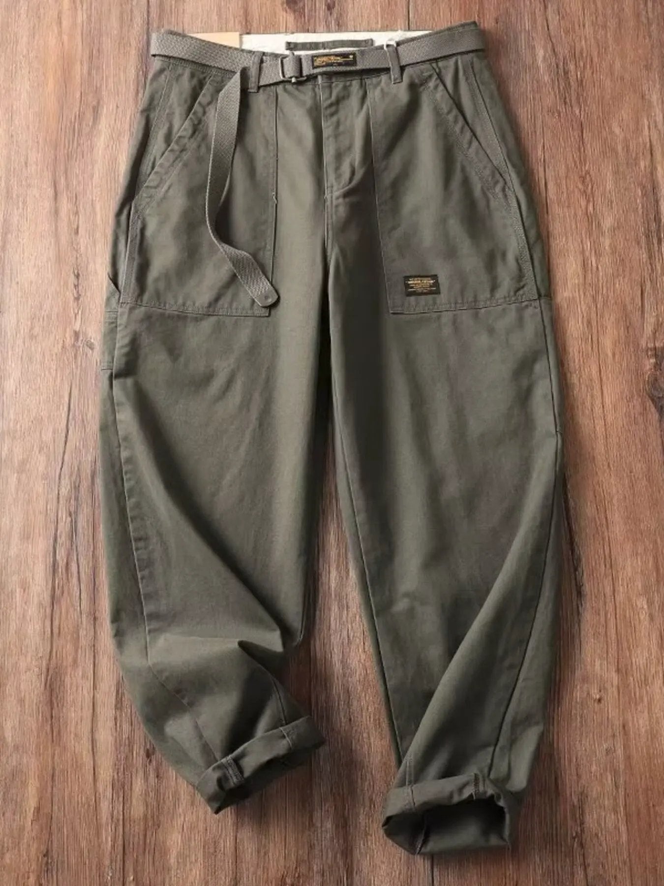 Men's Plus Size Loose Fit Pants with Pockets by Partner Label