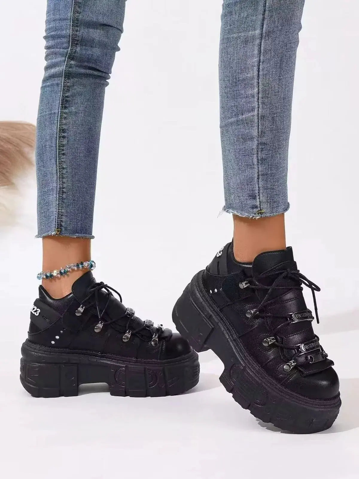 Lace Up Platform Sneakers by Partner Label