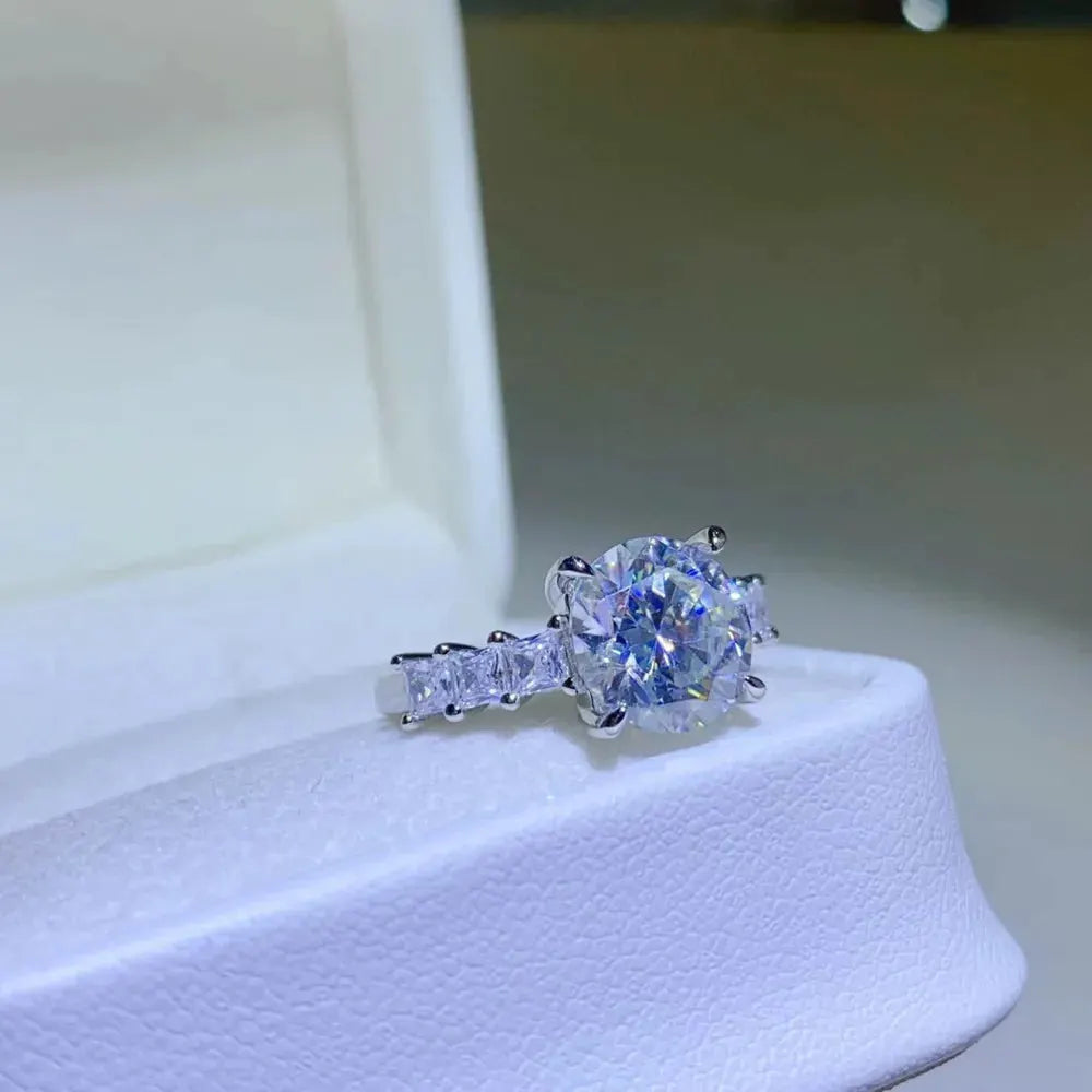 3 Carat Moissanite 925 Sterling Silver Ring by Partner Label