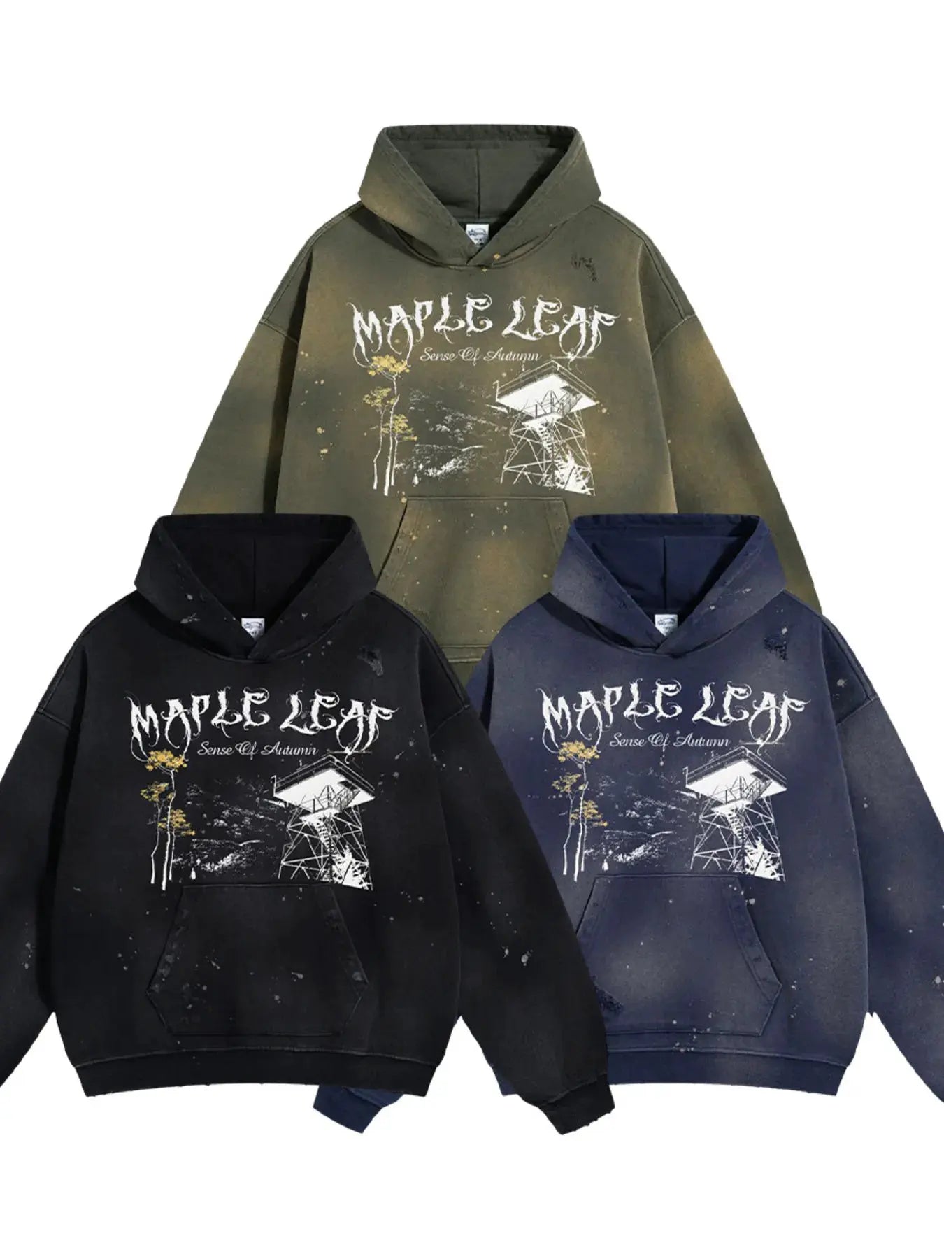 Men's Graphic Long Sleeve Hoodie by Trendsi