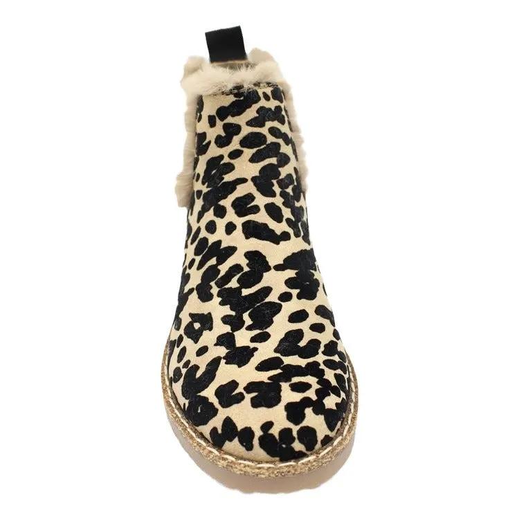 Leisure Warm Leopard Print Suede Boots Women by Maiden-Art