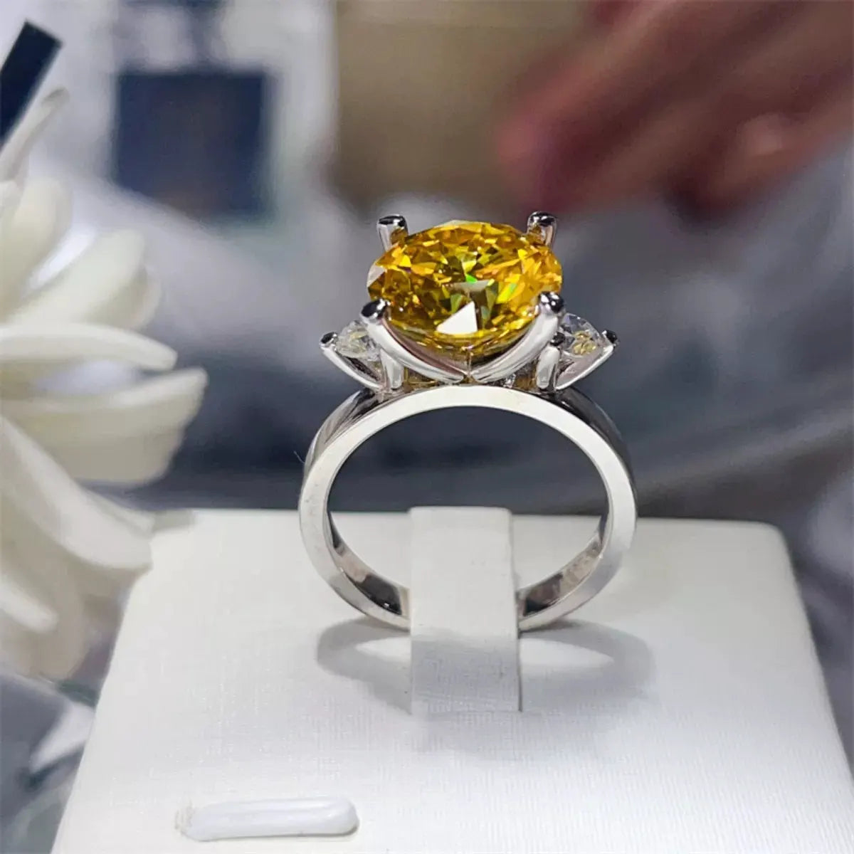 5 Carat Moissanite 925 Sterling Silver Ring by Partner Label