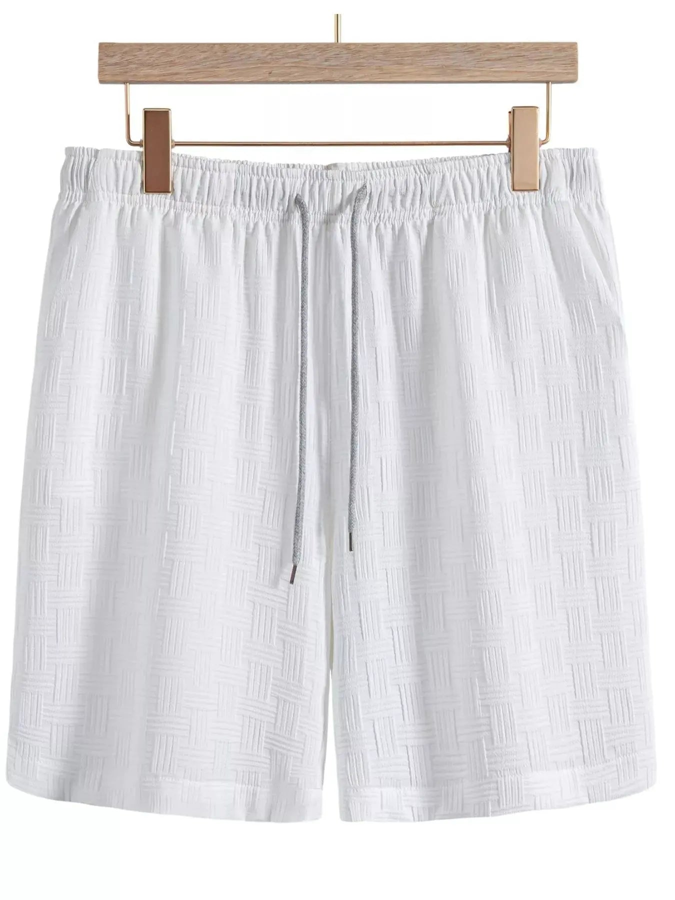 Men's Textured Drawstring Shorts by Trendsi