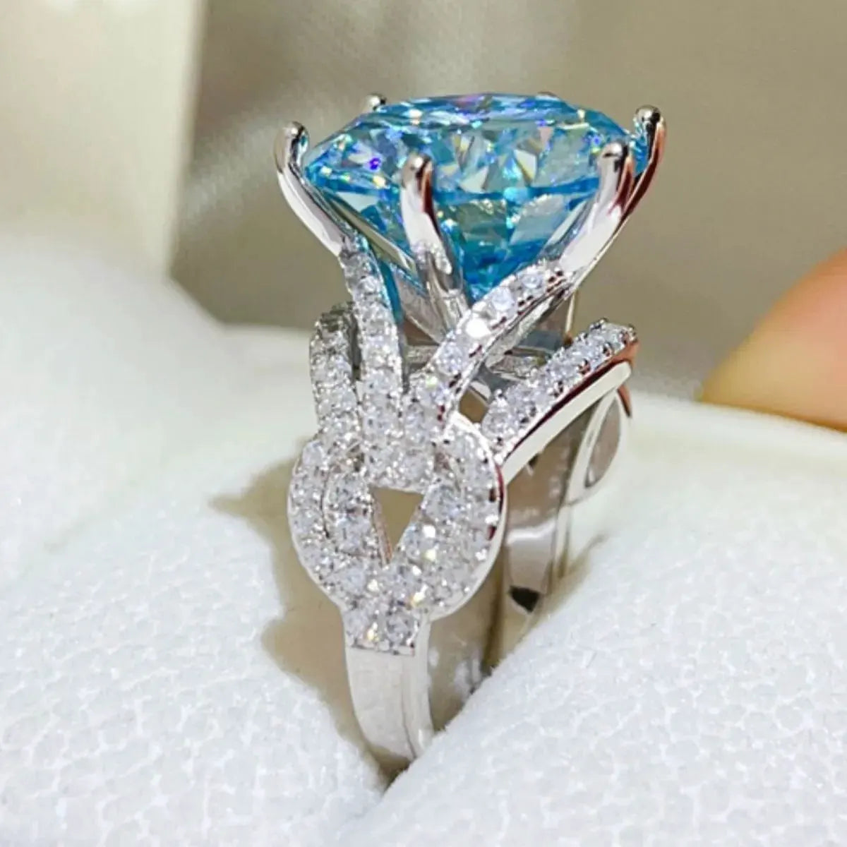 10 Carat Moissanite 925 Sterling Silver Ring by Partner Label