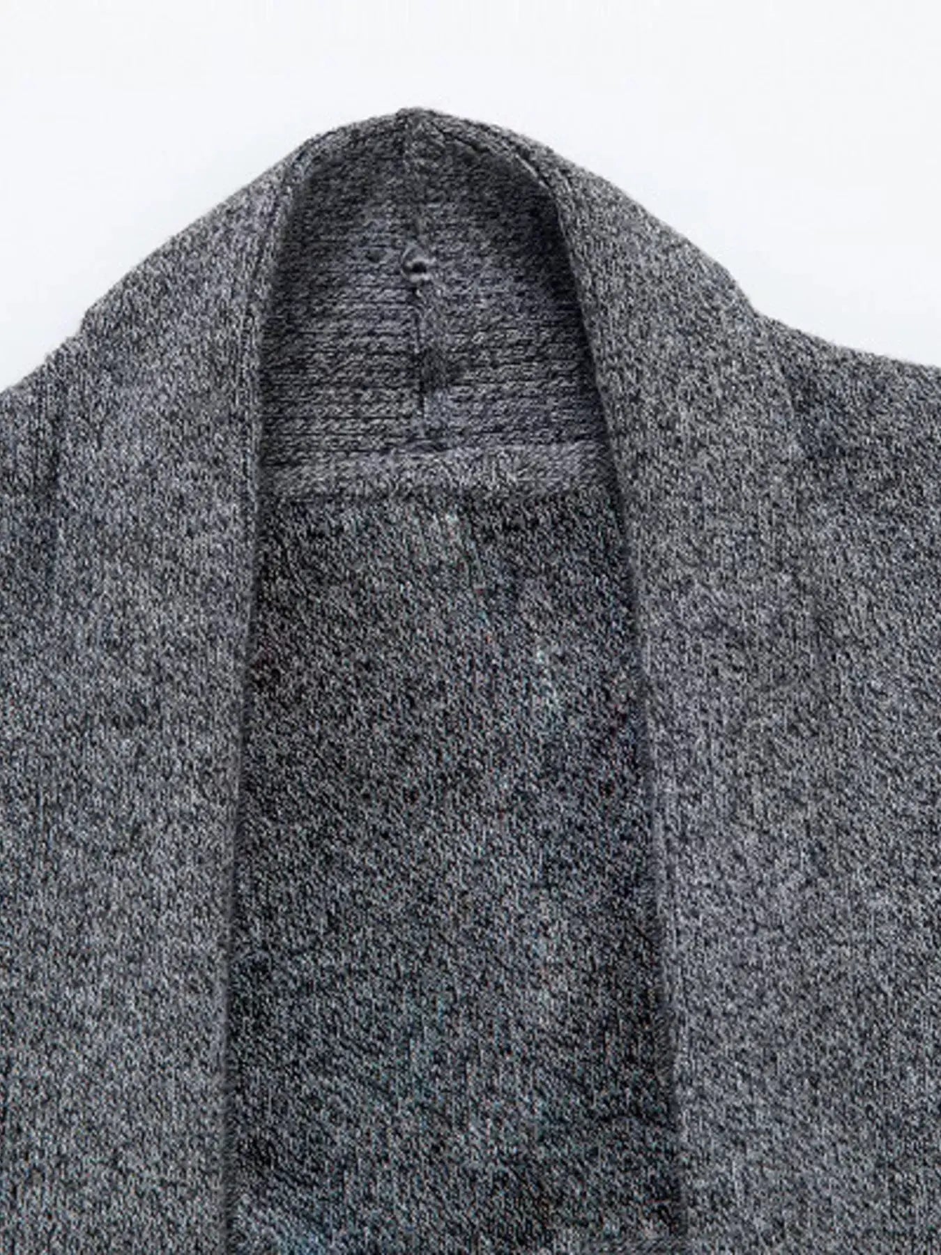 Men's Plus Size Long Sleeve Open Front Cardigan by Trendsi