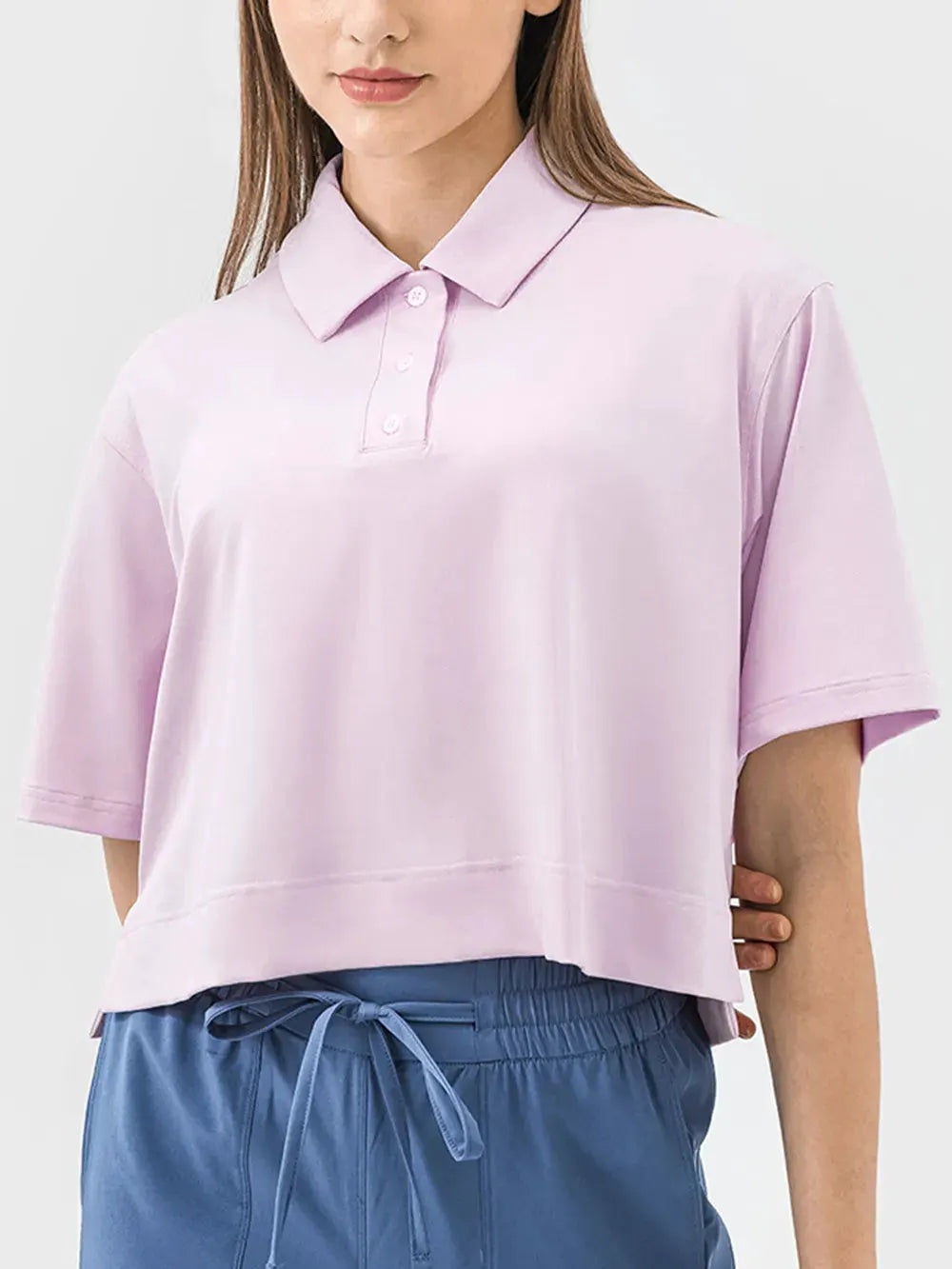 Millennia Half Button Short Sleeve Active T-Shirt by Millennia