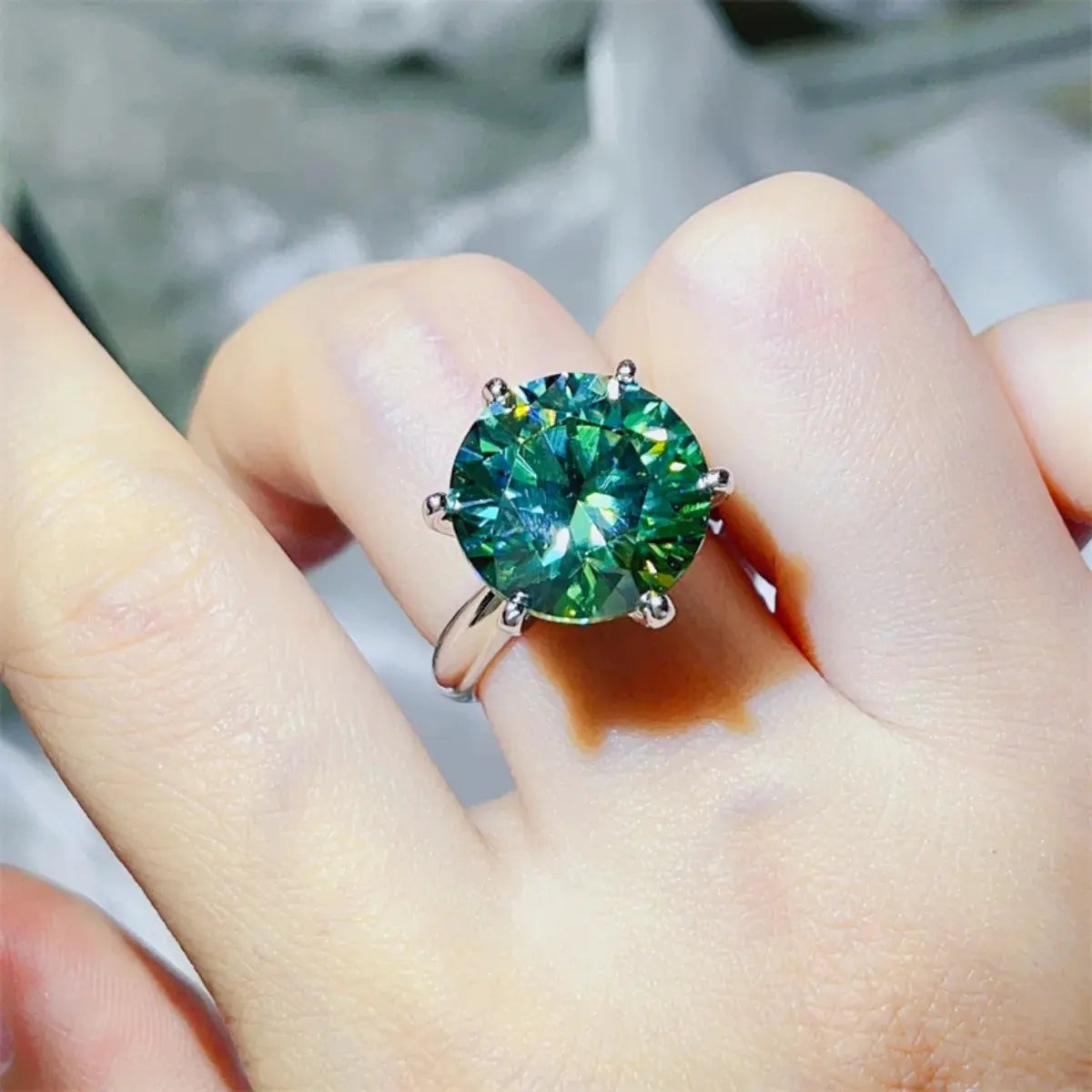 10 Carat Moissanite 925 Sterling Silver Ring by Partner Label