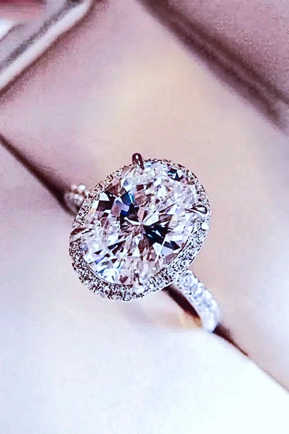 2 Carat Moissanite Platinum-Plated Ring by Partner Label
