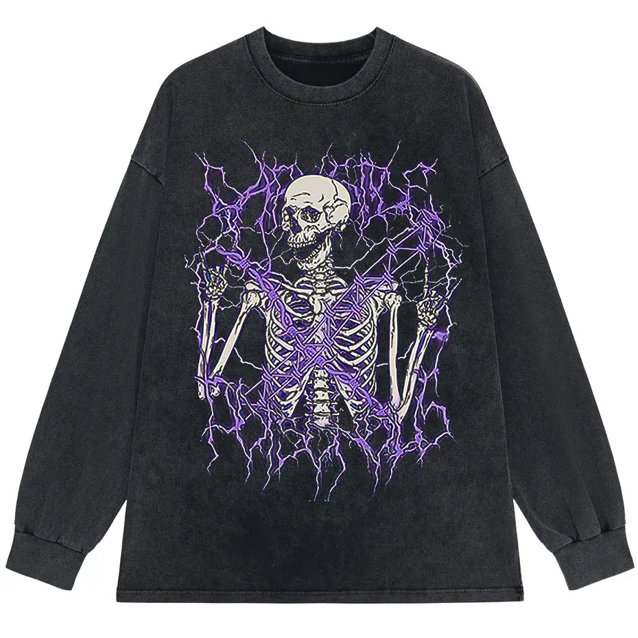 Angel Skull Graphic T-Shirt Plus Size Goth Streetwear Cotton Short Sleeve Unisex by Vimost Shop