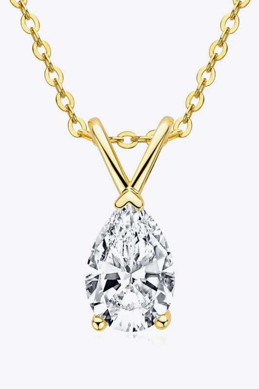 1.5 Carat Moissanite Pendant 925 Sterling Silver Necklace by Partner Labels