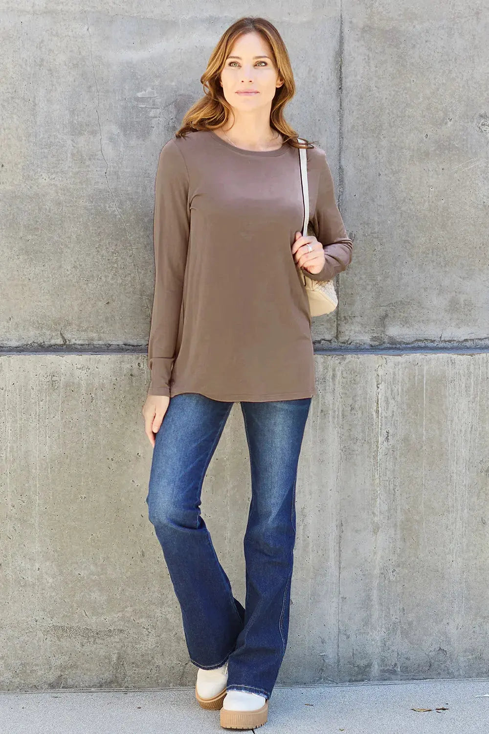 Basic Bae Full Size Round Neck Long Sleeve Top | Partner Labels Selection by Partner Label