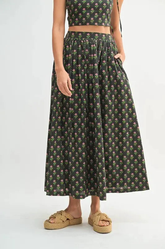 MABLE Floral Crop Top and Skirt Set by MABLE