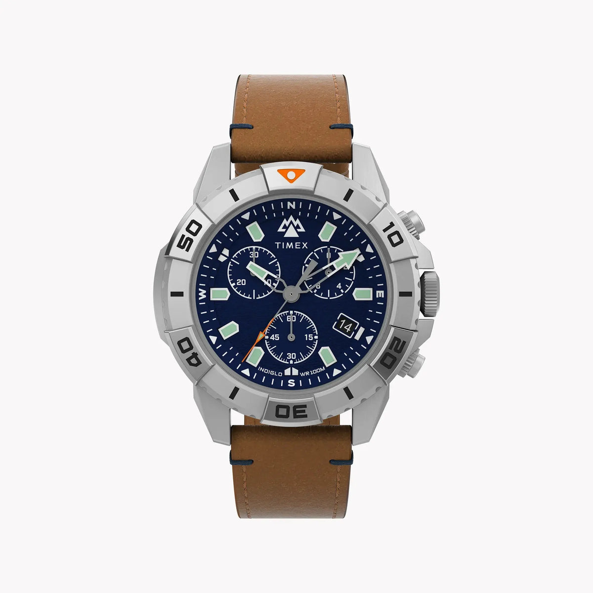 Timex Men's Eco-Friendly Tan Leather Watch, Silver Case | Tw2u20200 by TIMEX