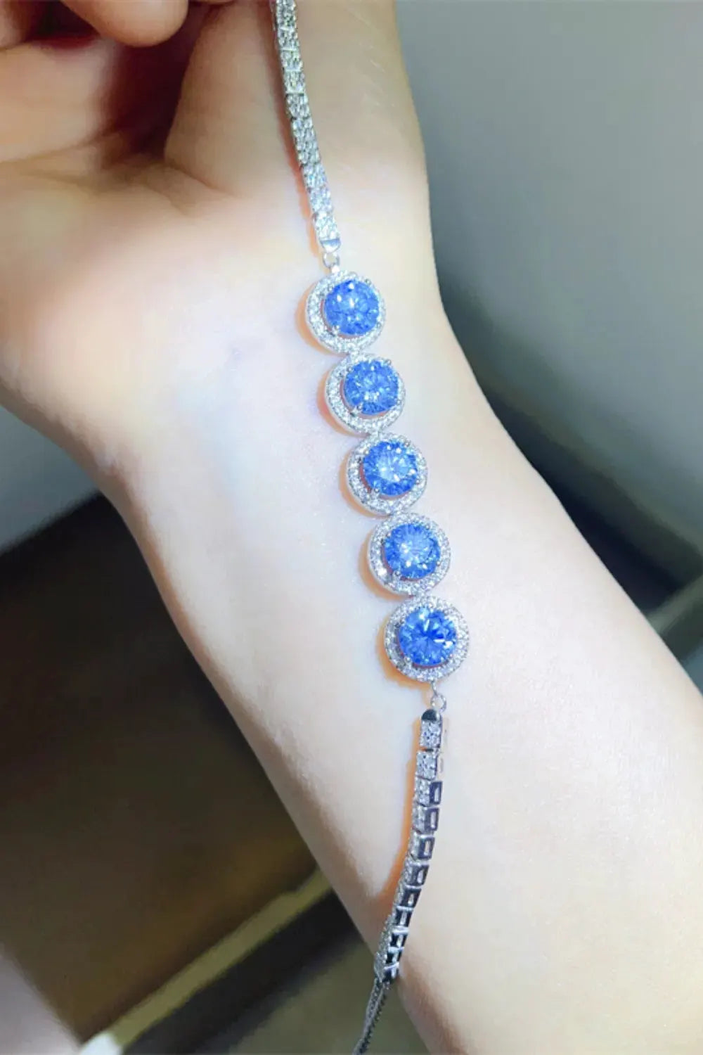 5 Carat Moissanite 925 Sterling Silver Bracelet by Partner Label