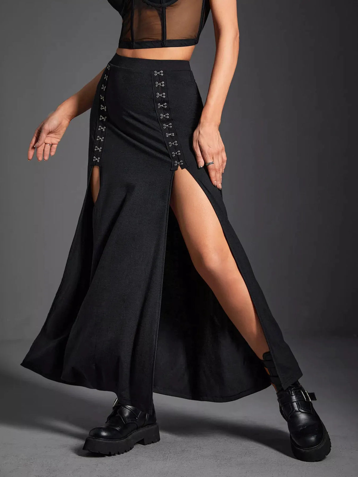 High Waist Slit Skirt by Partner Label