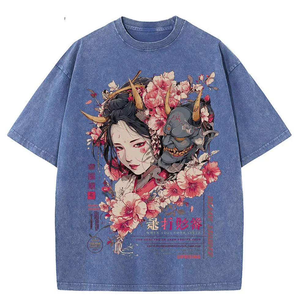 Anime Dragon Floral Graphic T Shirt Unisex Cotton Tee by Vimost Shop
