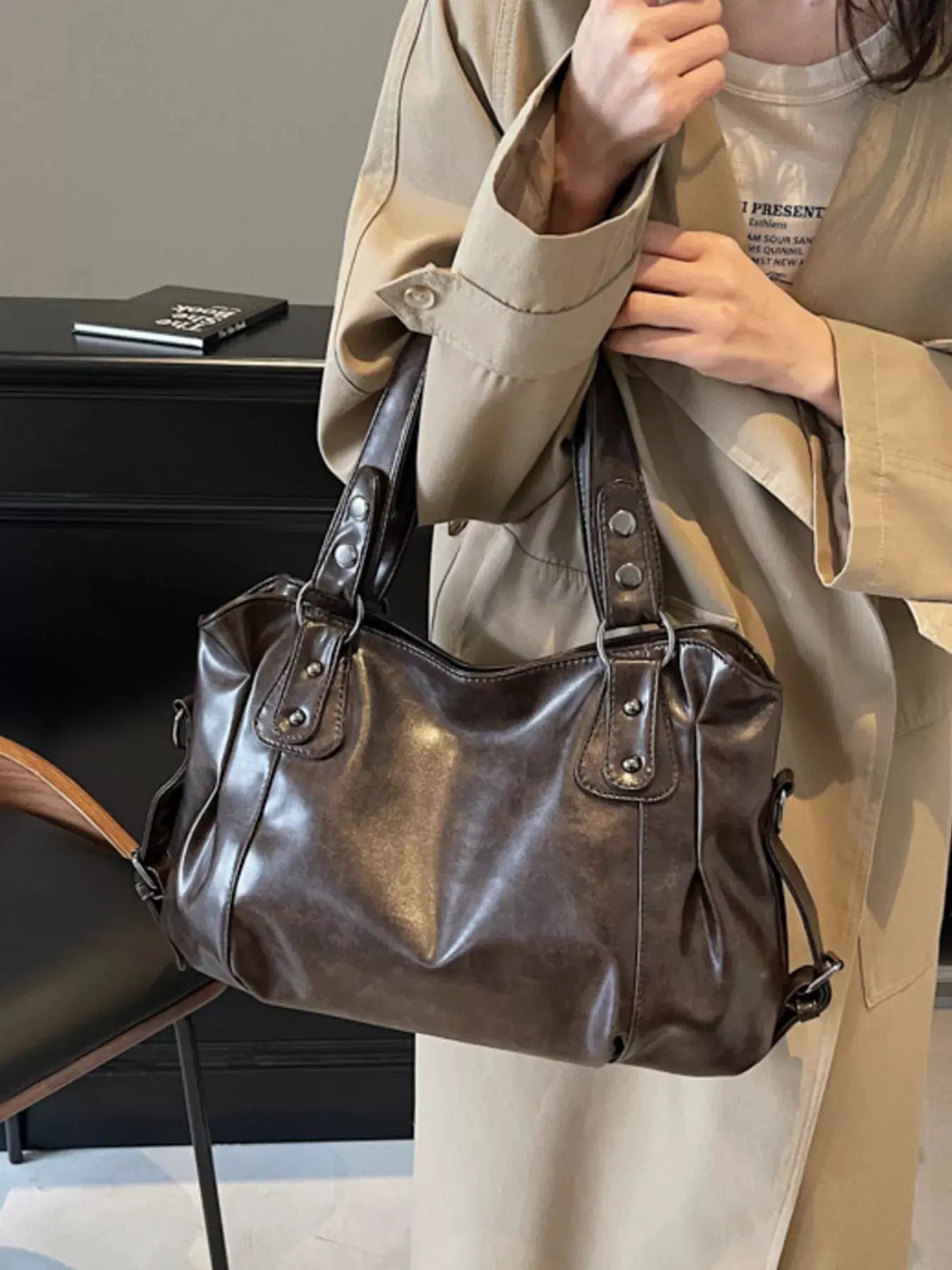 Vintage Style Leather Handbag by Partner Label