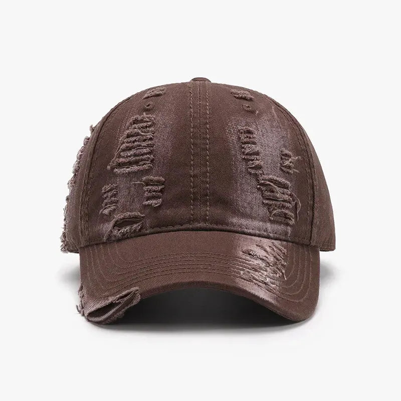 Distressed Adjustable Cotton Baseball Cap by Partner Label
