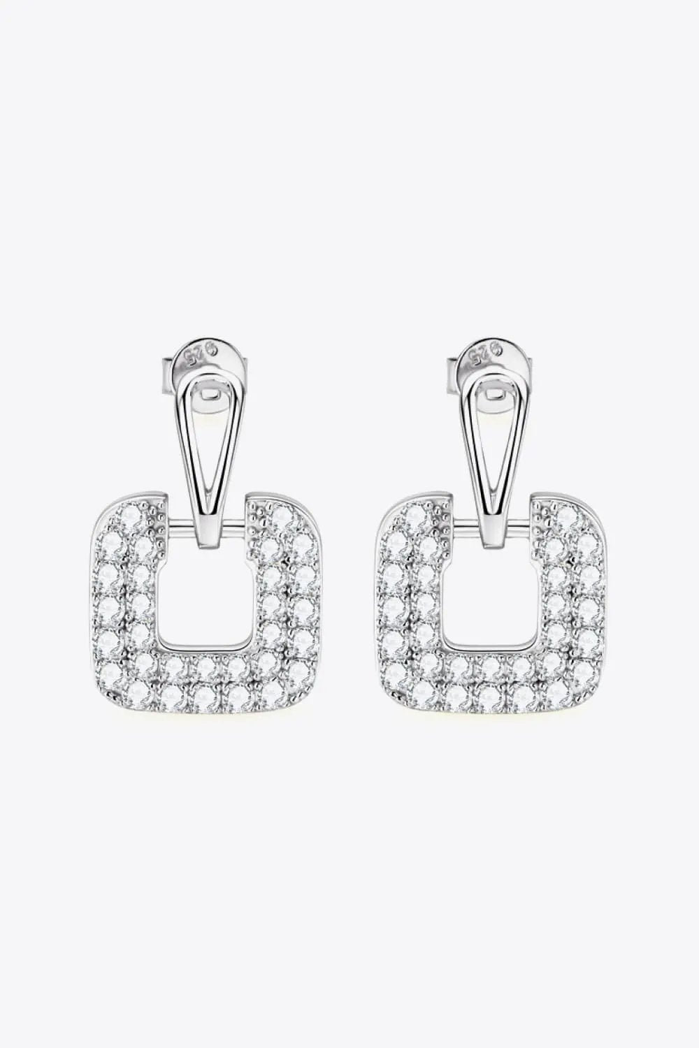 1.68 Carat Moissanite 925 Sterling Silver Drop Earrings by Partner Label