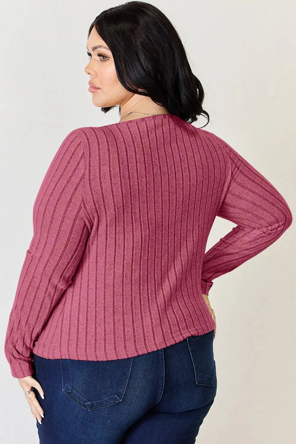 Basic Bae Full Size Ribbed Long Sleeve T‑Shirt | Partner Labels Selection by Partner Label