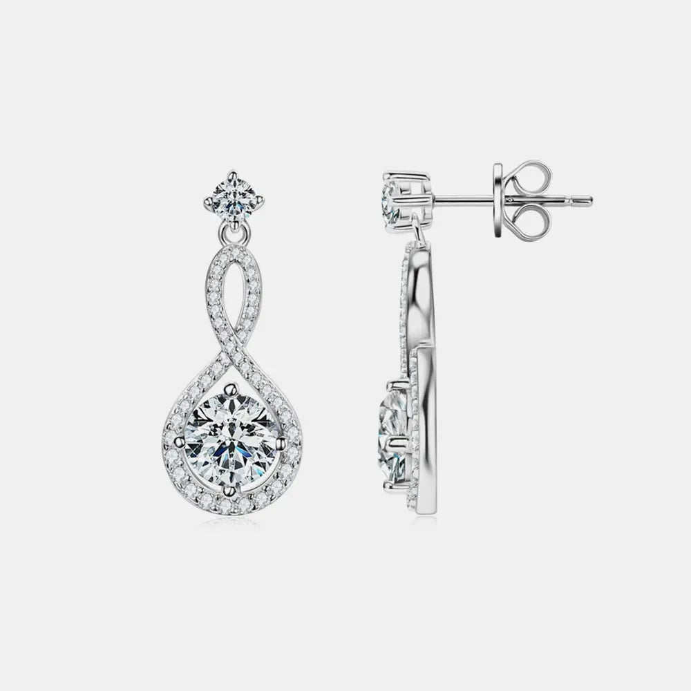 1 Carat Moissanite 925 Sterling Silver Earrings by Partner Label