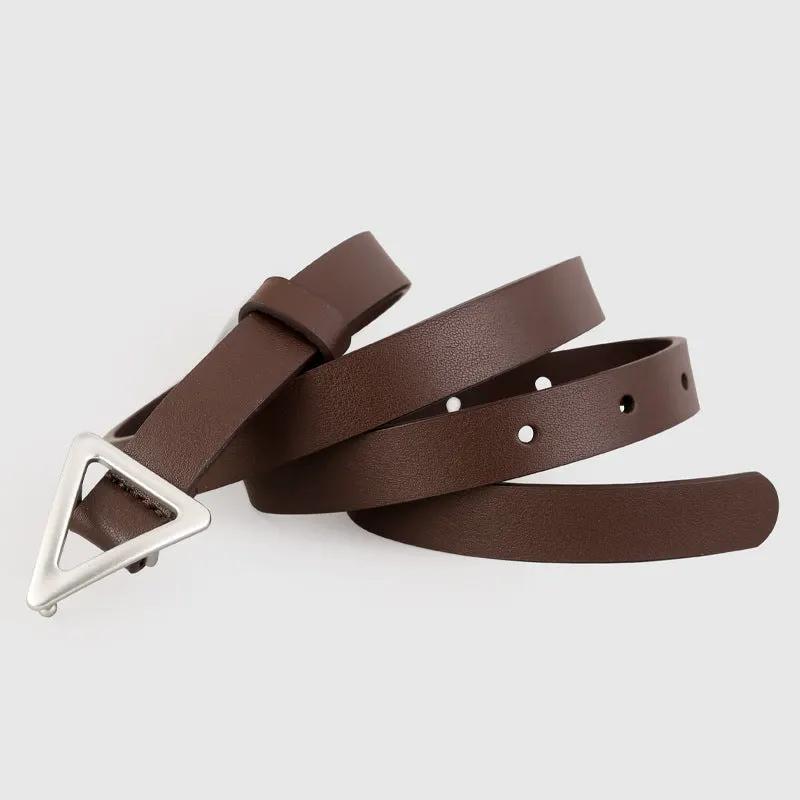 Triangle Buckle Skinny Belt by Trendsi