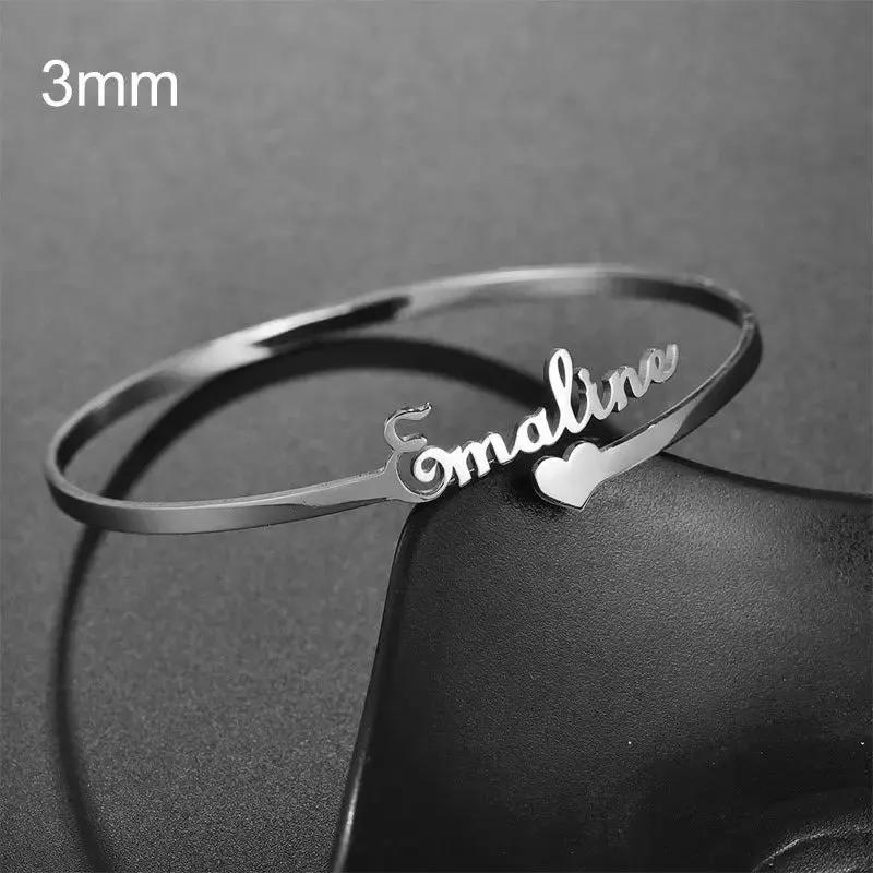 Customized Name Bracelet Personalized Custom Bangles Stainless Steel Jewelry by Maiden-Art