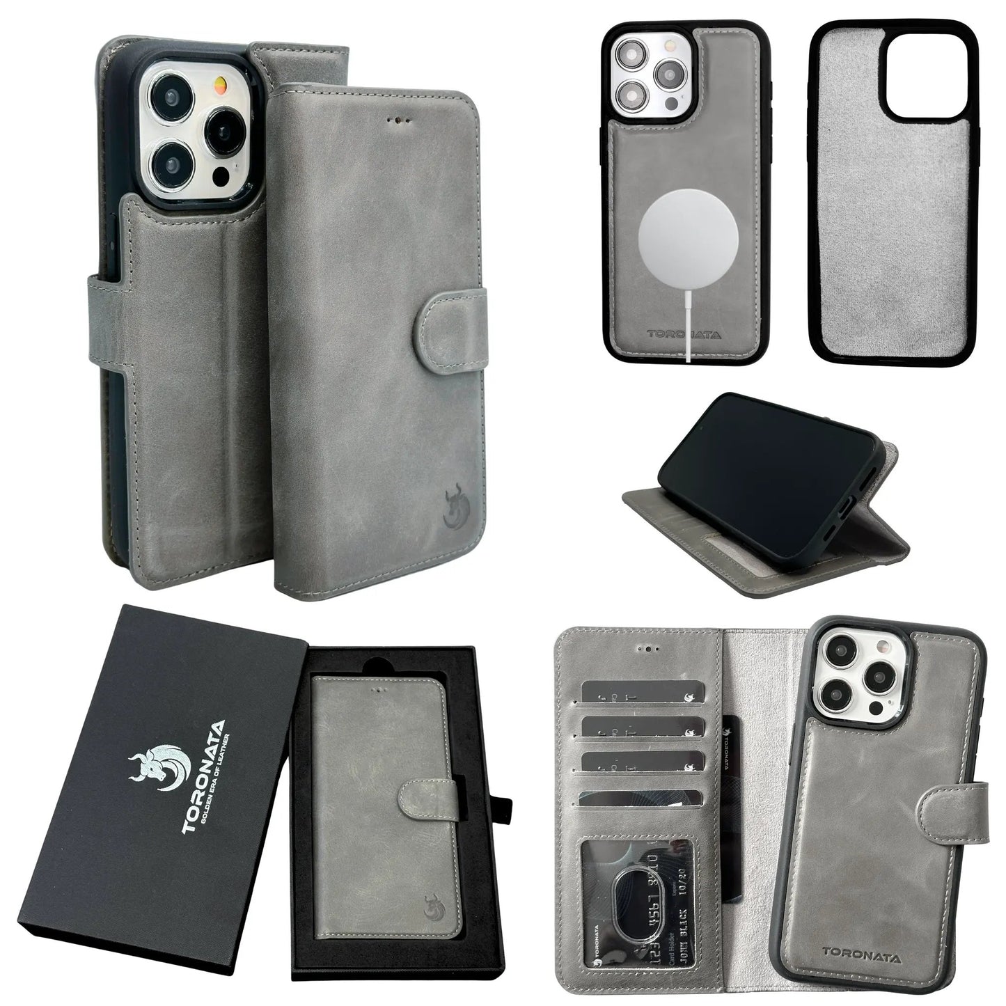 Vegas Premium Leather iPhone 15 Pro Max Wallet Case with MagSafe | Detachable RFID Blocking Luxury Wallet by TORONATA