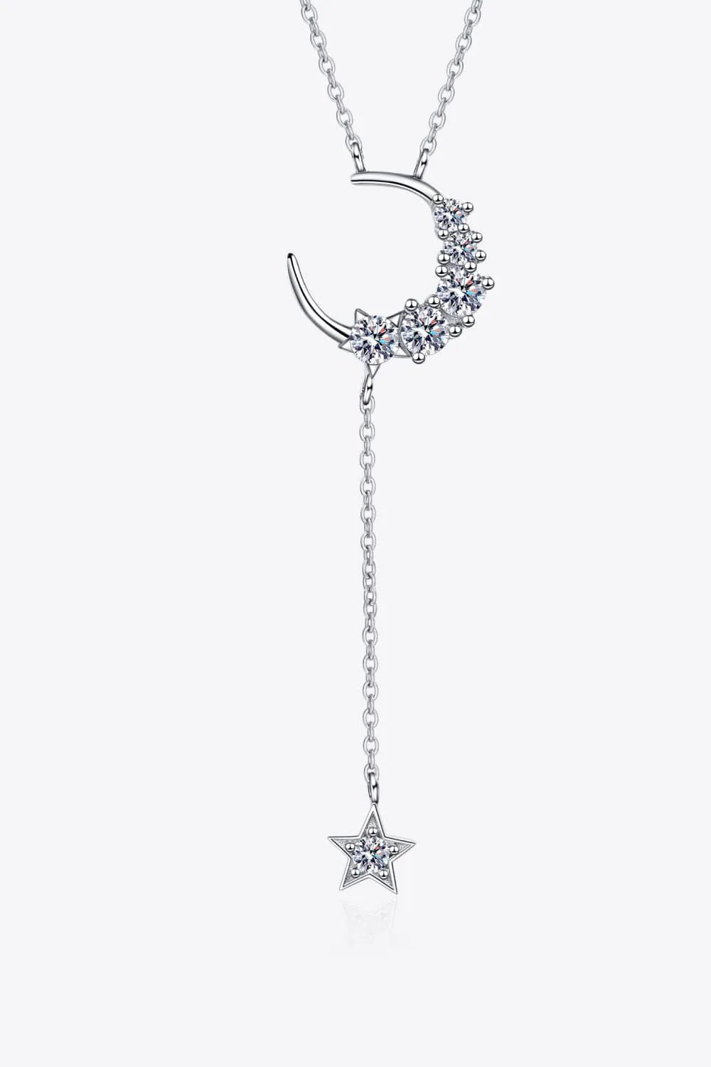 Star & Moon Moissanite Necklace by Partner Label